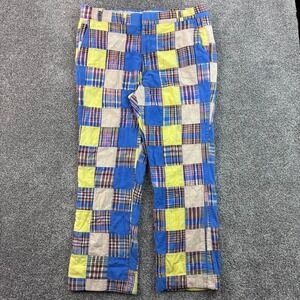 Vintage‎ Jaymar Patchwork Pants Mens 38x28 Multi Color Madras Plaid Slacks